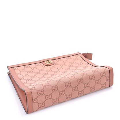 Gucci Monogram Textured Dollar Calfskin Ophidia Pouch Cloche  Rose Pink 5 of 7