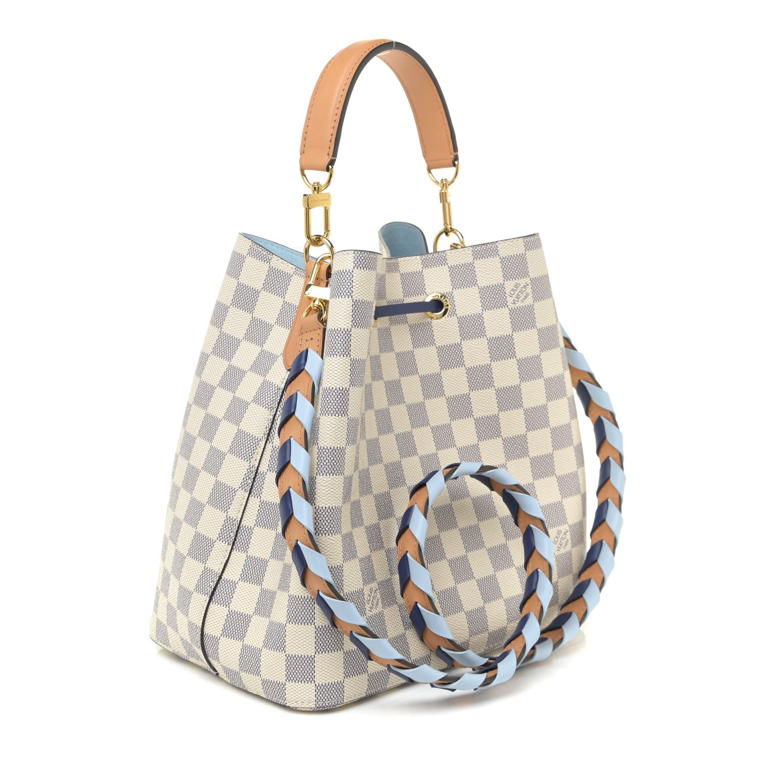 Louis Vuitton Damier Azur Braided Neonoe MM Blue 3 of 11