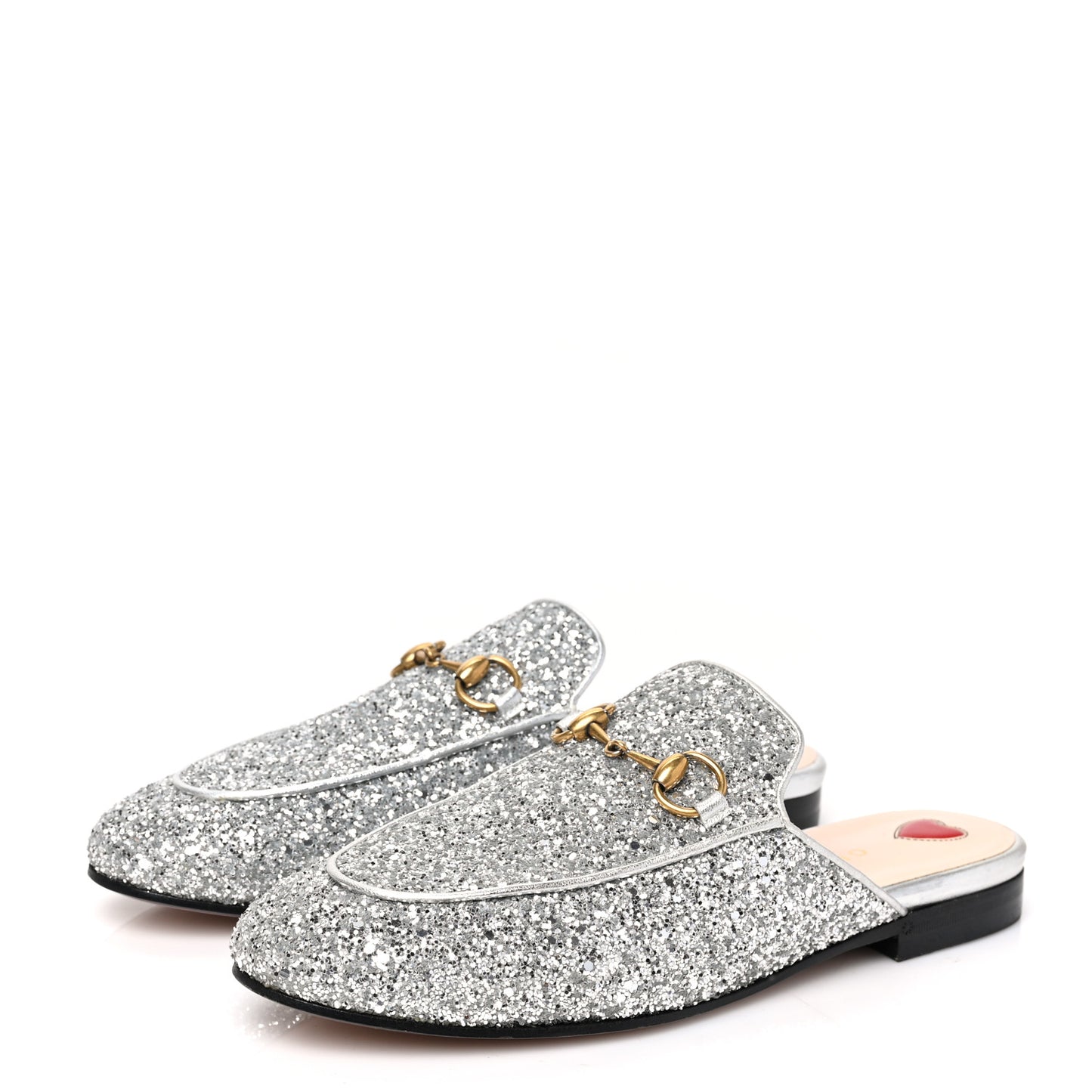 Glitter Womens Princetown Slippers 36 Silver