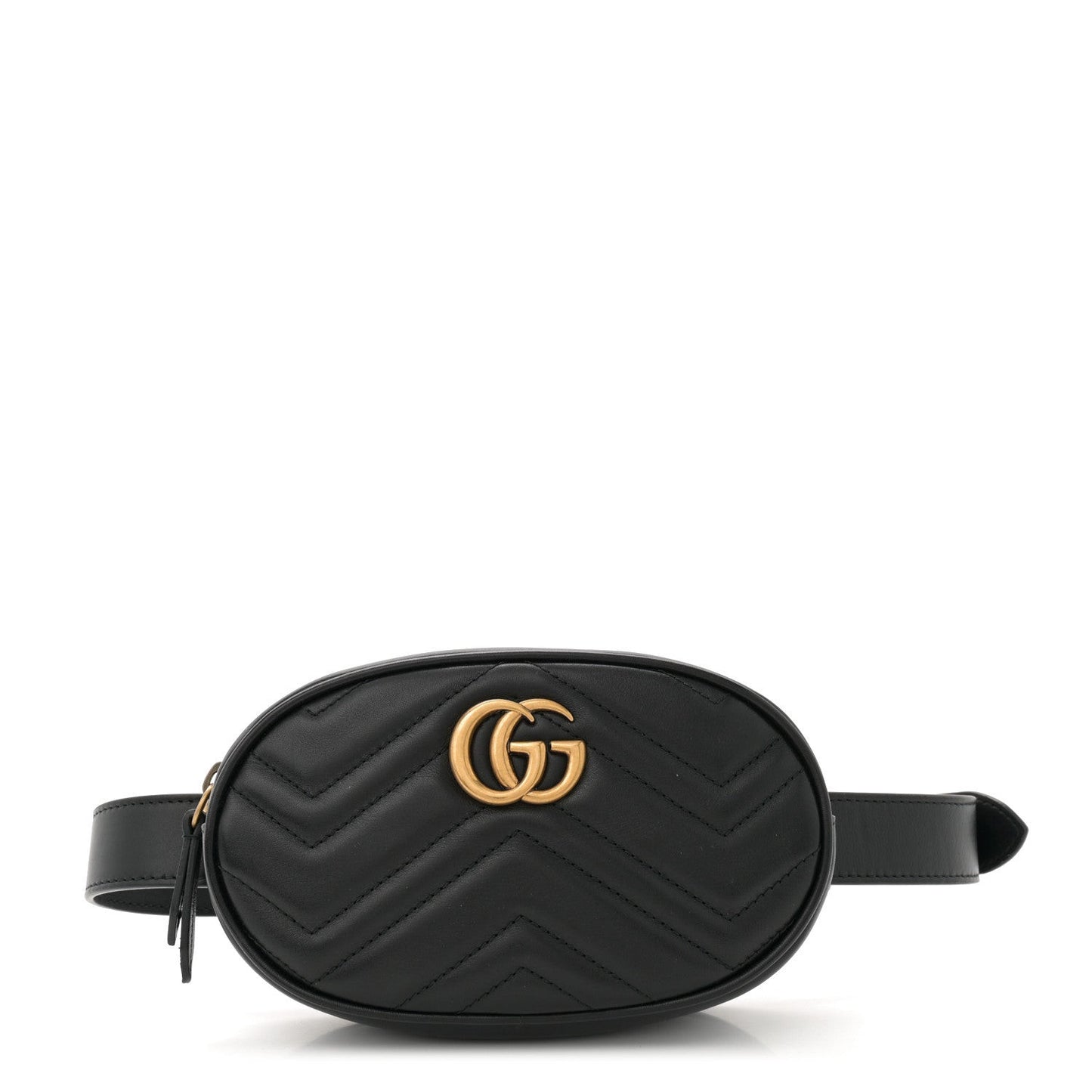 Calfskin Matelasse GG Marmont Belt Bag 75 30 Black