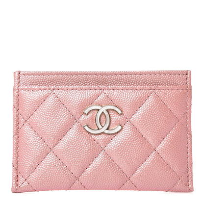 Chanel Iridescent Caviar Quilted Card Holder Pink 1 of 9