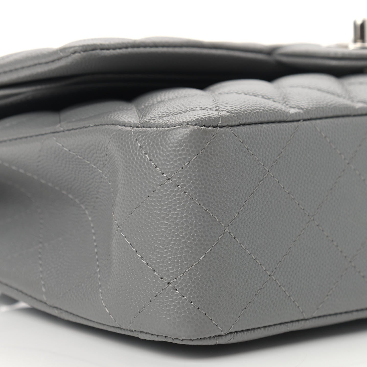 Chanel Caviar Quilted Medium Double Flap Grey 8 of 13