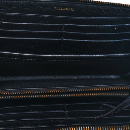 Balenciaga Agneau Arena Graffiti All Over Classic Hardware Continental Zip Around Wallet Black Bleu Violet 6 of 8