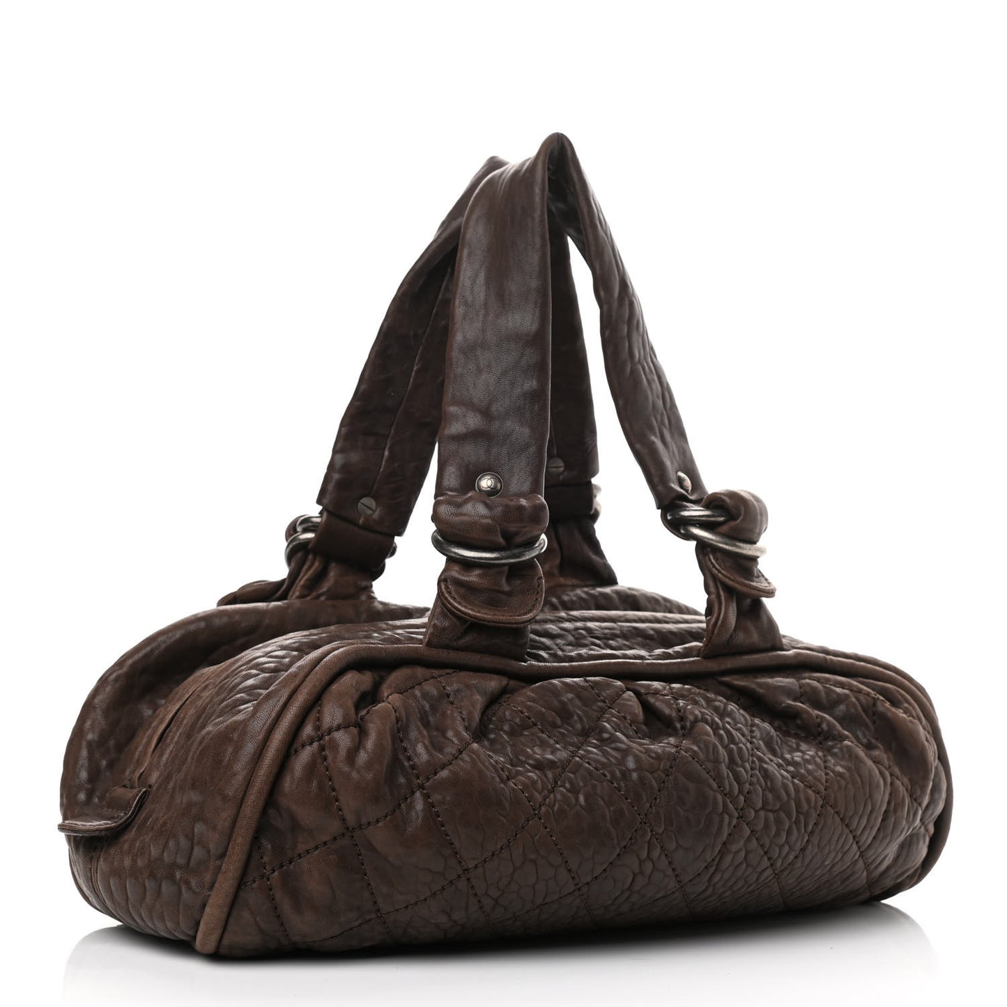 Distressed Lambskin Le Marais Bowler Brown