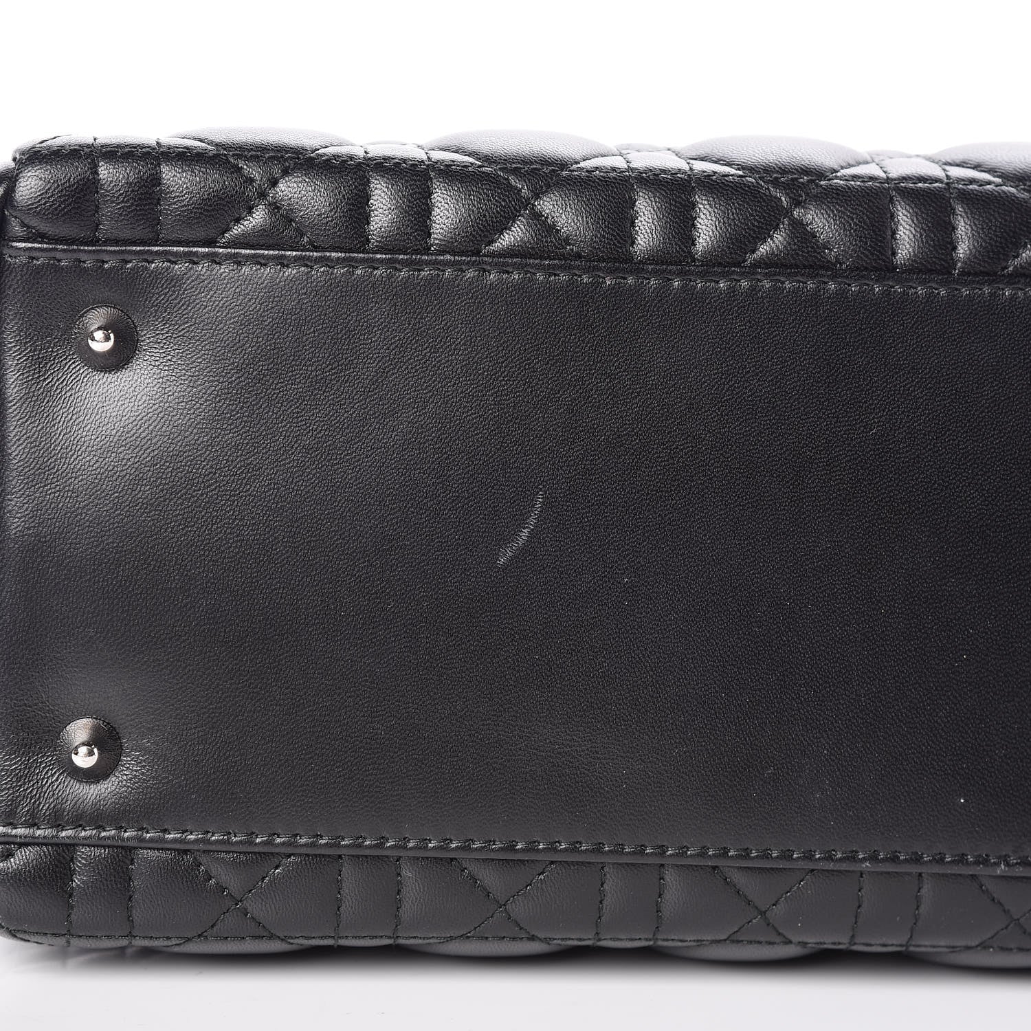 Christian Dior Lambskin Cannage Medium Lady Dior Black 9 of 11