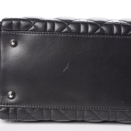 Christian Dior Lambskin Cannage Medium Lady Dior Black 9 of 11