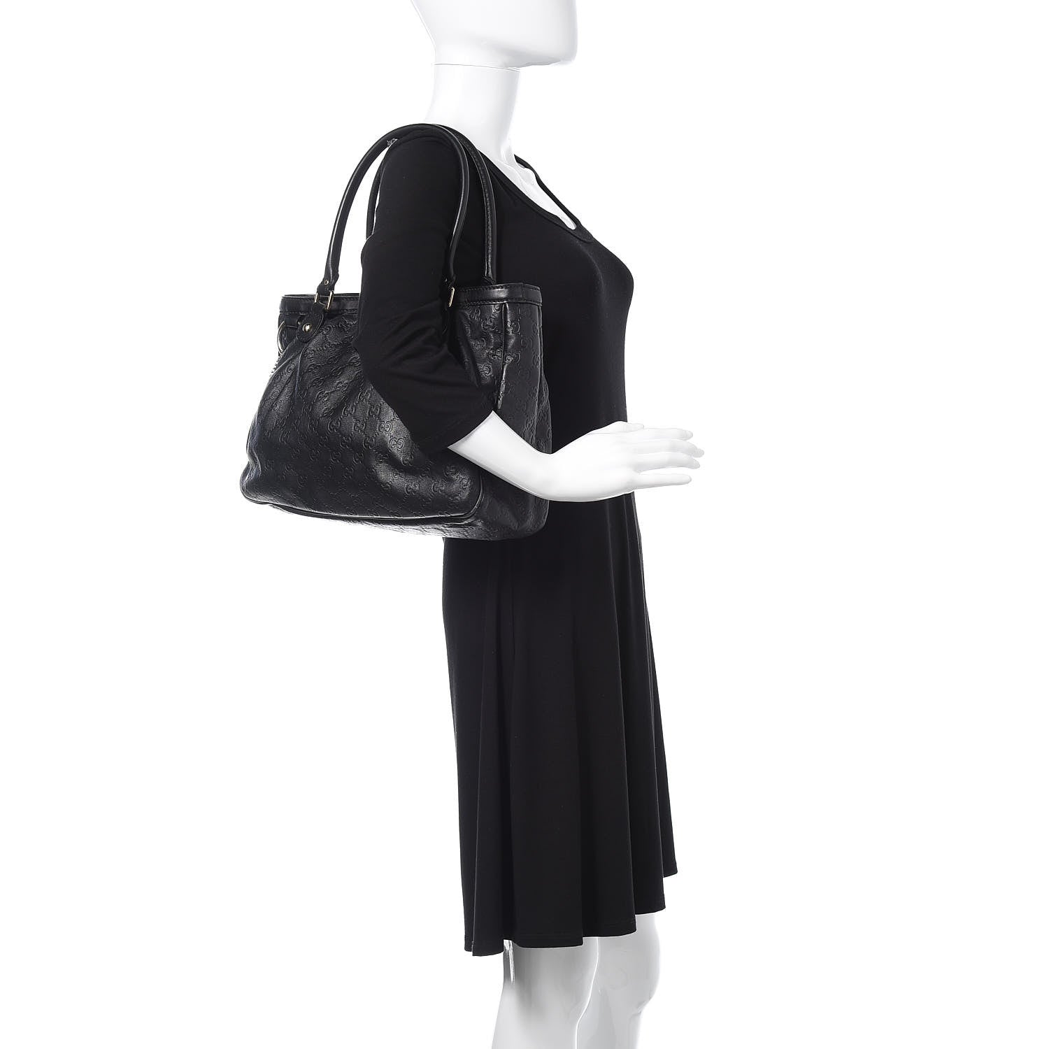 Gucci Guccissima Medium Sukey Top Handle Tote Black 2 of 14