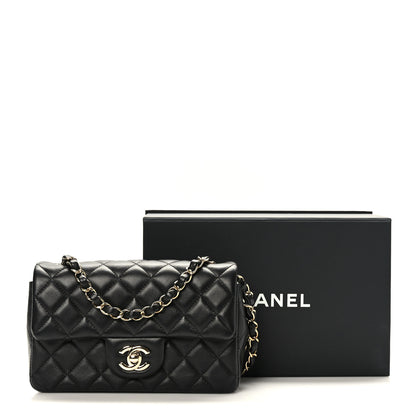 Chanel Lambskin Quilted Mini Rectangular Flap Black 10 of 10
