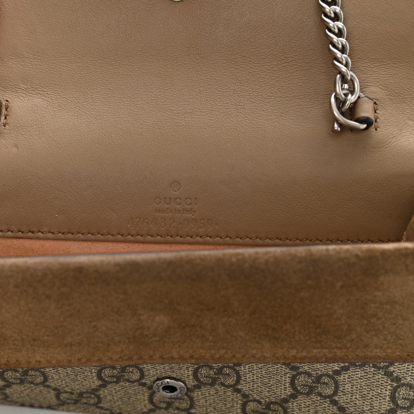 GG Supreme Monogram Super Mini Dionysus Shoulder Bag Taupe