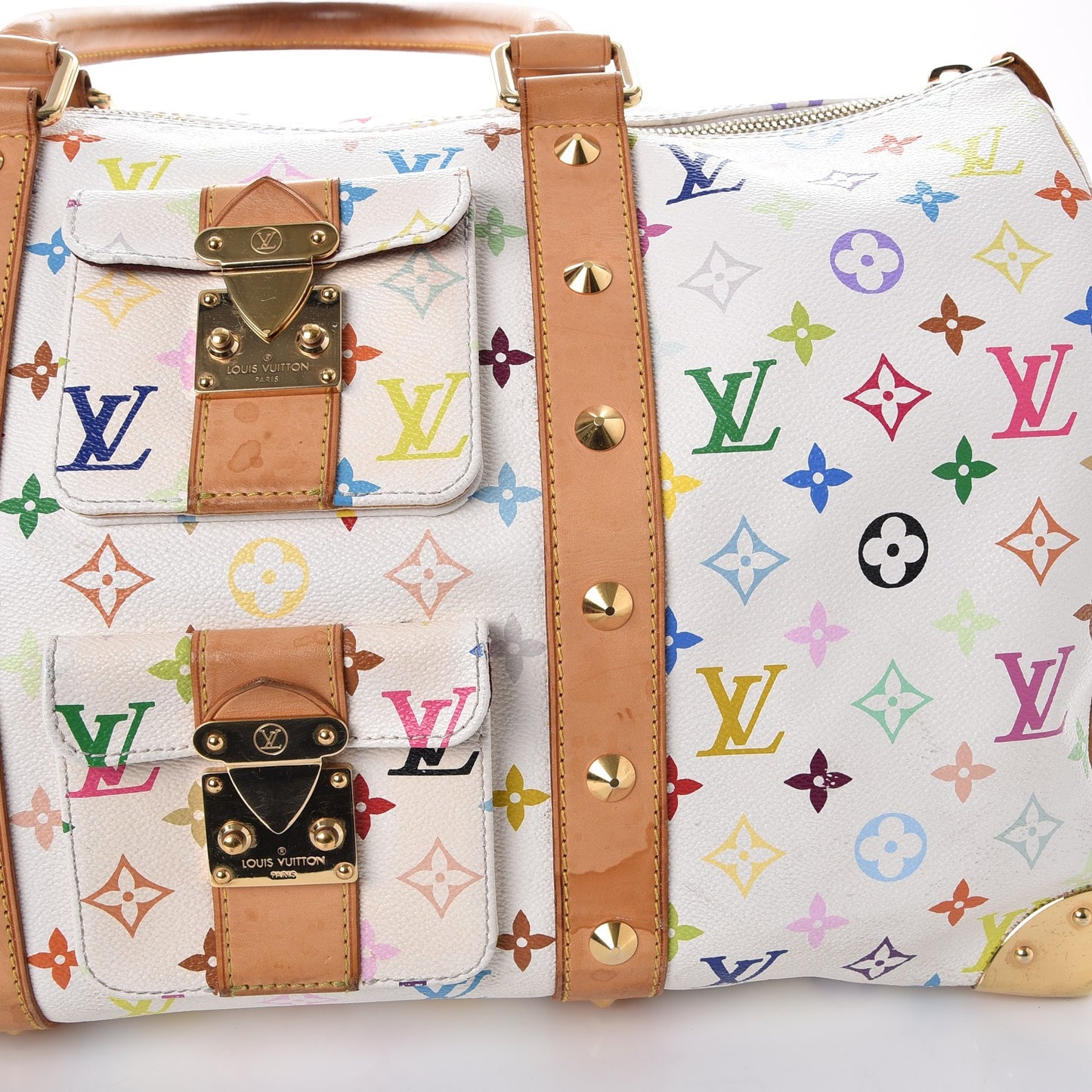 Monogram Multicolor Keepall 45 White
