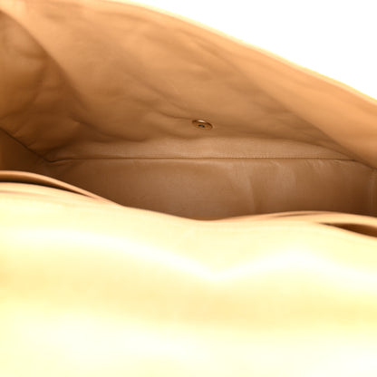 Chanel Metallic Patent Quilted Maxi Single Flap Beige 5 of 14