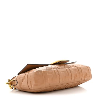 Fendi Nappa FF 1974 Embossed Baguette Miele Scuro 4 of 21