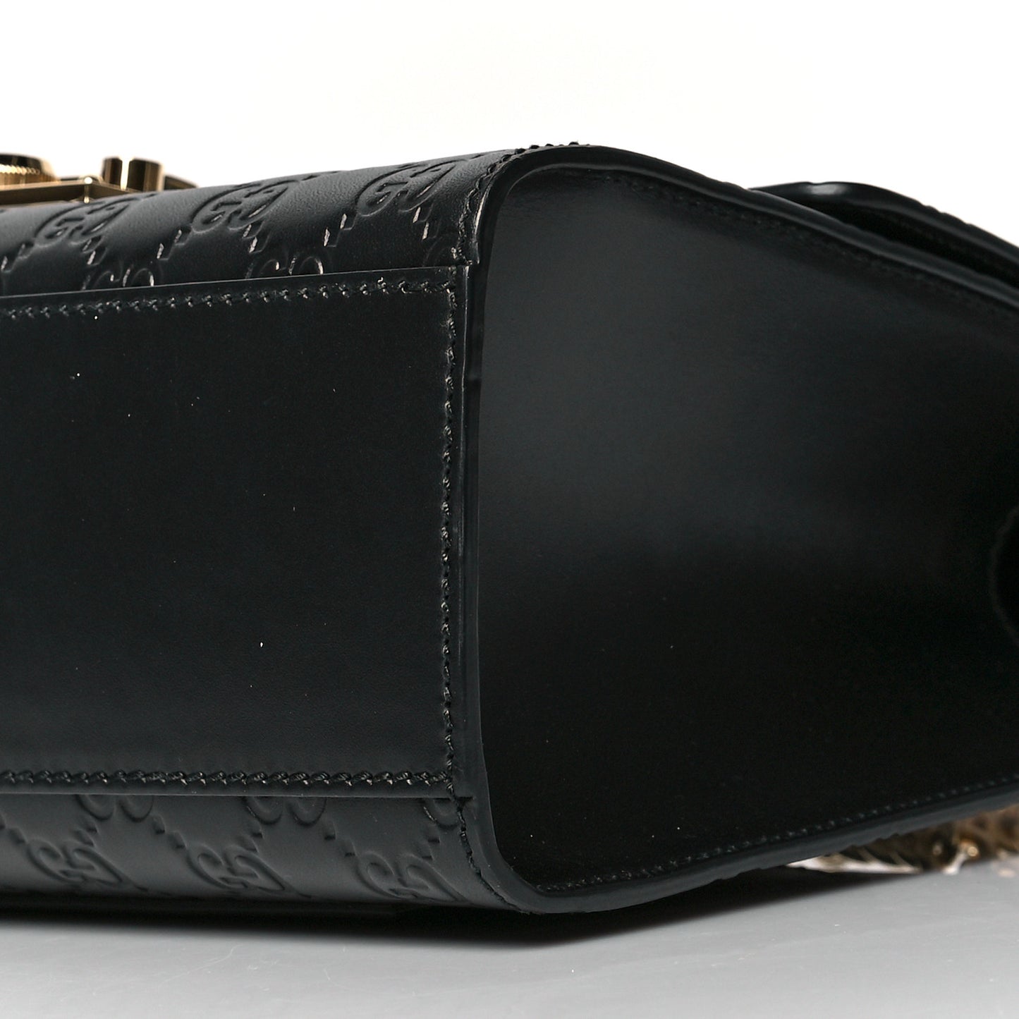 Guccissima Medium Padlock Shoulder Bag Black