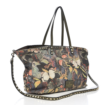 Valentino Garavani Canvas Camubutterfly Rockstud Crossbody Tote Multicolor 3 of 10