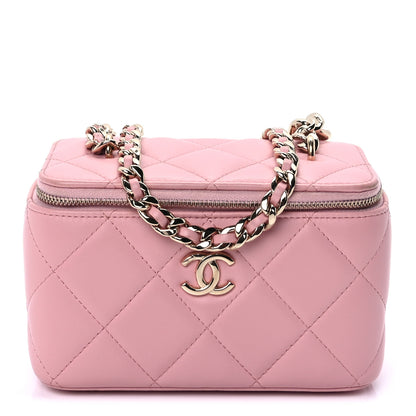 Chanel Lambskin Resin Elegant Chain Vanity Case Pink 1 of 8