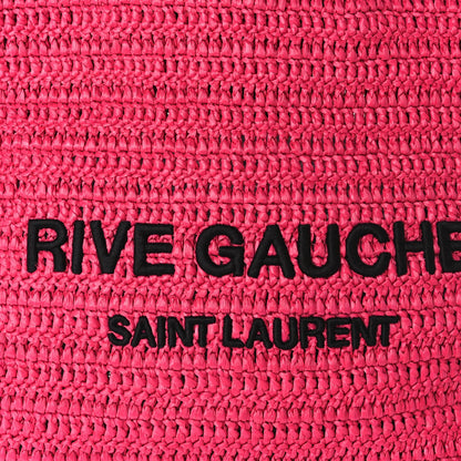 Saint Laurent Raffia Rive Gauche Tote Pink 7 of 9