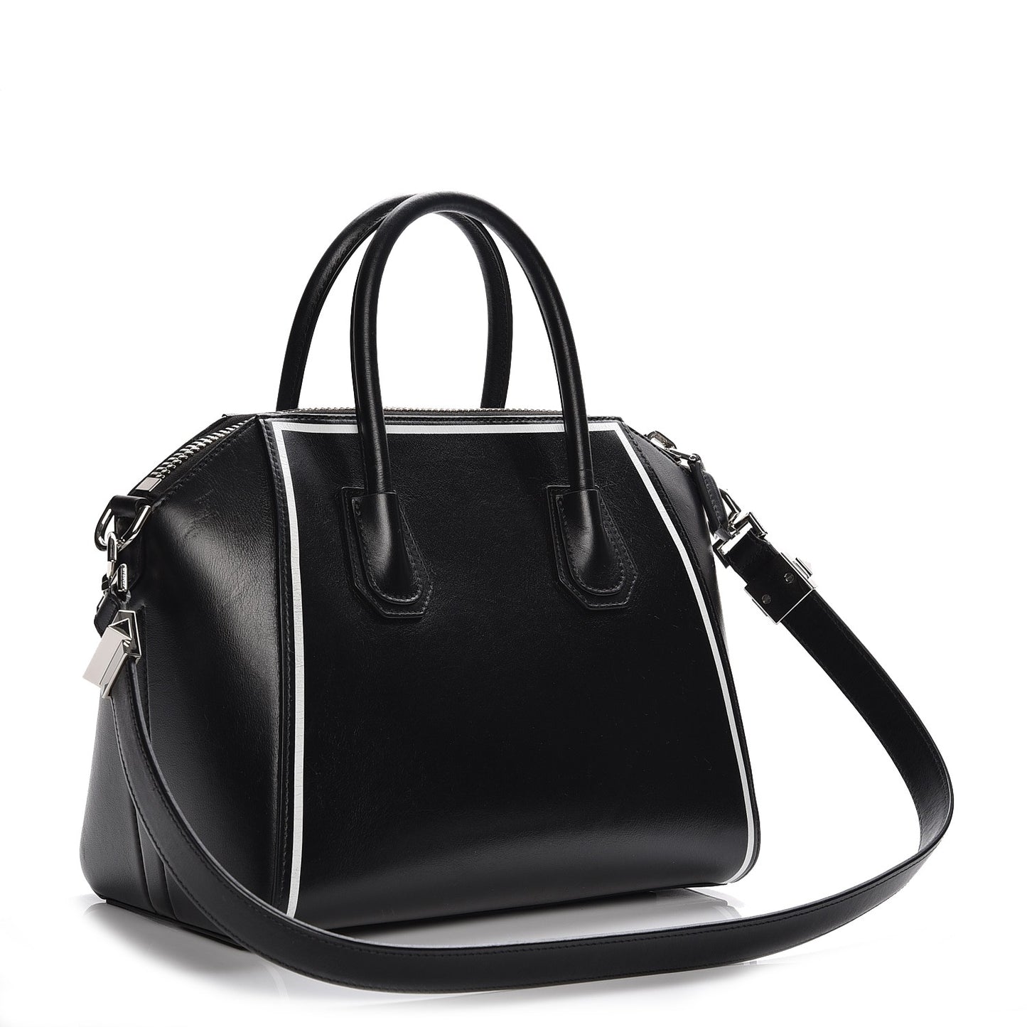 Calfskin Small Contrasted Frame Antigona Black