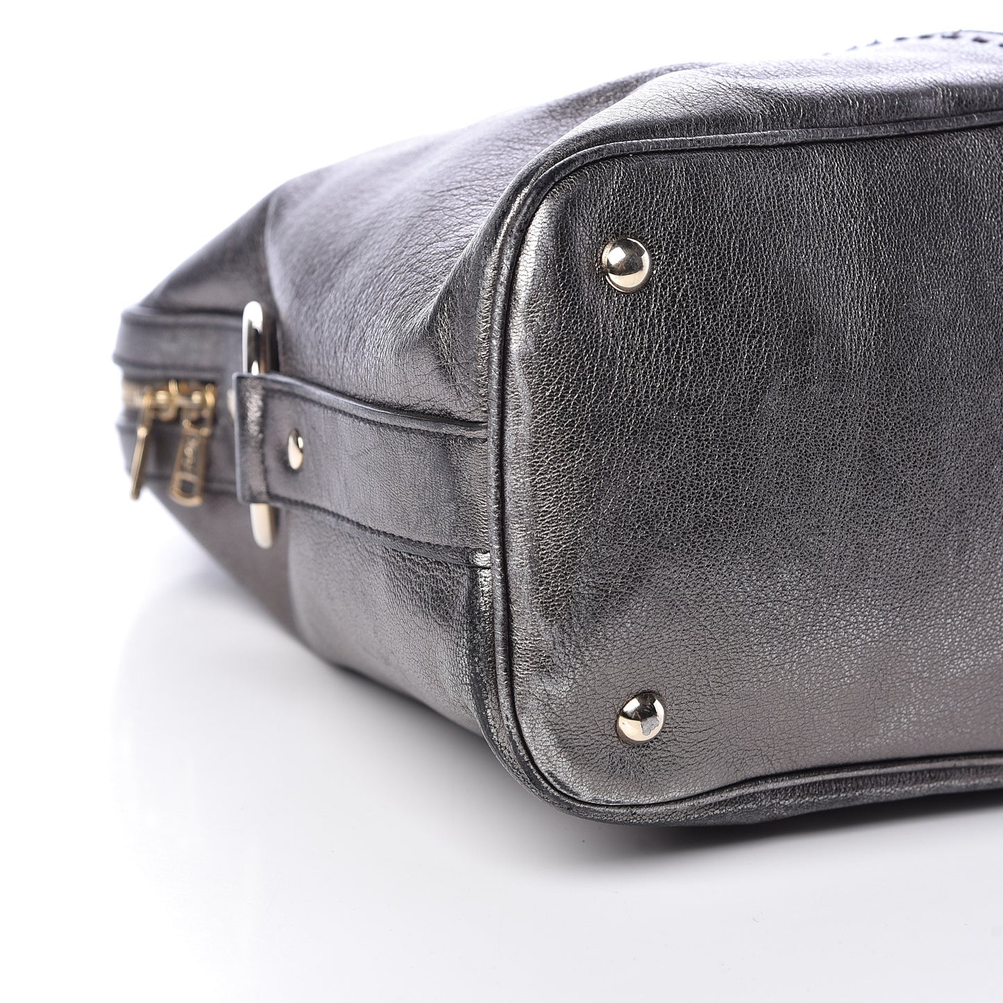 Metallic Calfskin Oversized Muse Gunmetal