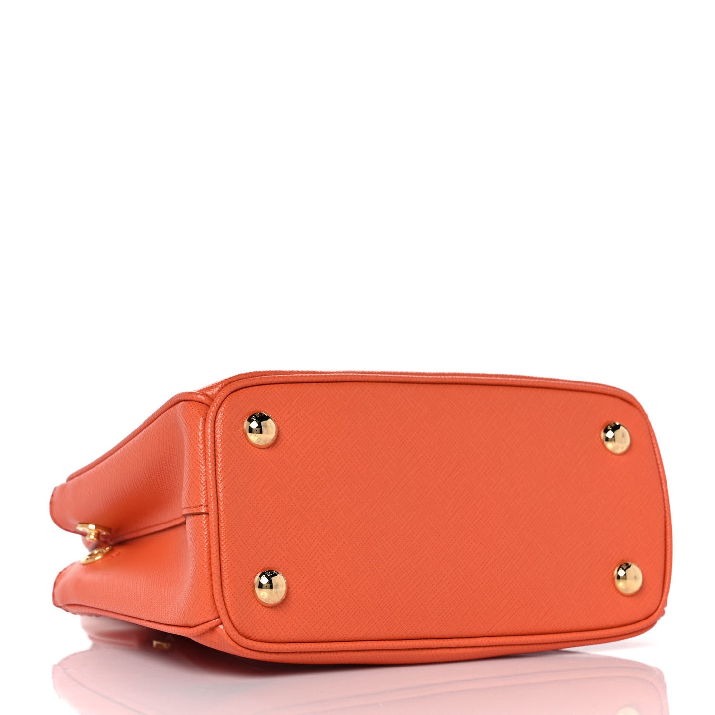 Saffiano Mini Galleria Double Zip Tote Papaya
