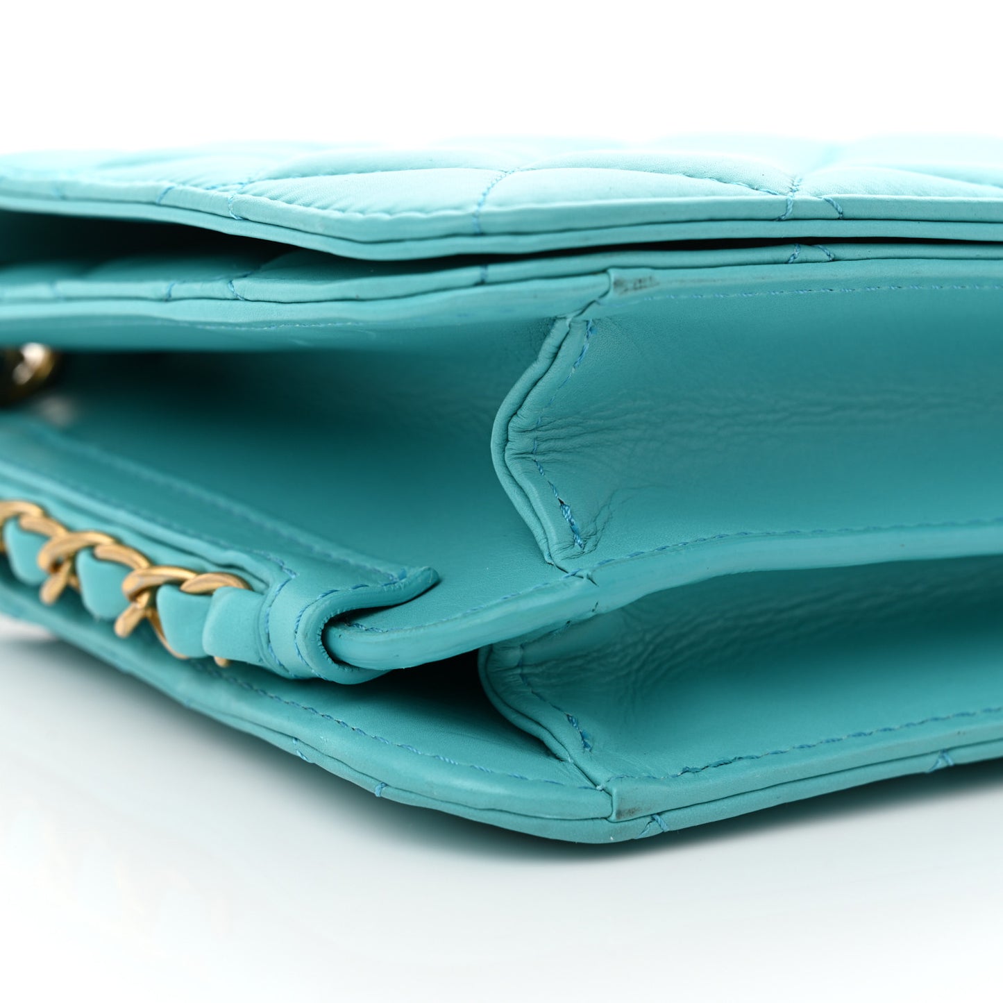 Calfskin Quilted Medium Everyday Chic Single Flap Turquoise