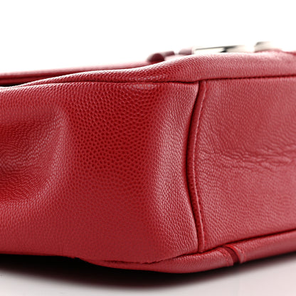 Chanel Caviar Macro Chevron Single Flap Red 9 of 10