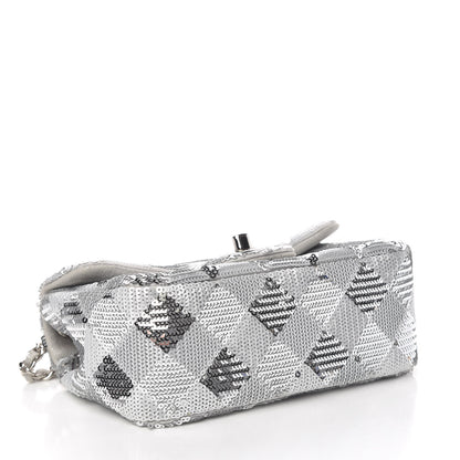 Chanel Sequin Geometric Extra Mini Flap Silver 4 of 12
