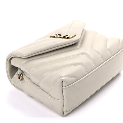 Saint Laurent Calfskin Y Quilted Monogram Toy Loulou Crossbody Bag Blanc Vintage 5 of 8