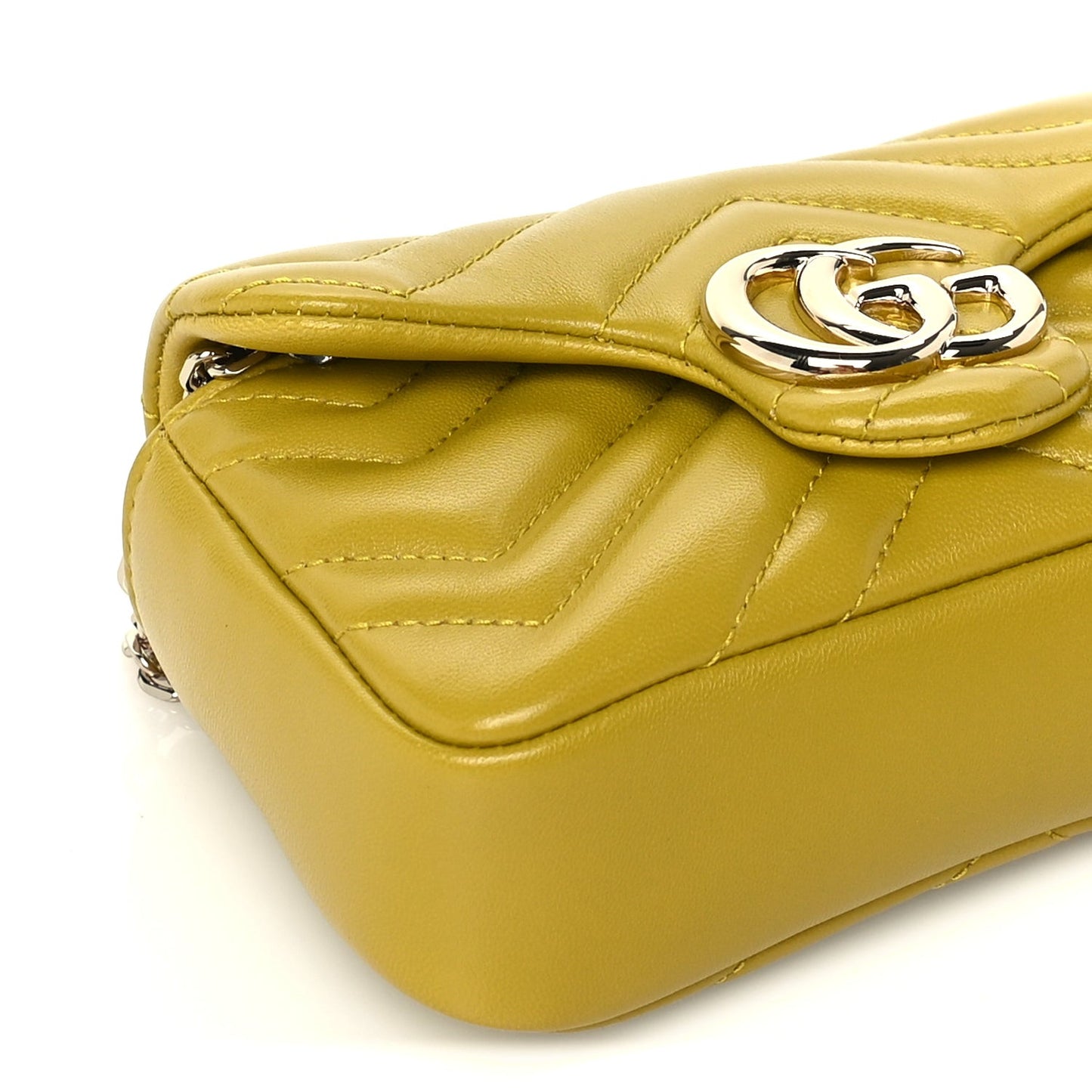 Lambskin Matelasse Mini GG Marmont Shoulder Bag Yellow