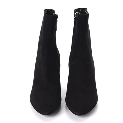 Saint Laurent Suede Loulou 95 Ankle Zip Boot 38.5 Black 2 of 9