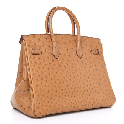 Hermes Ostrich Birkin 35 Gold 2 of 27