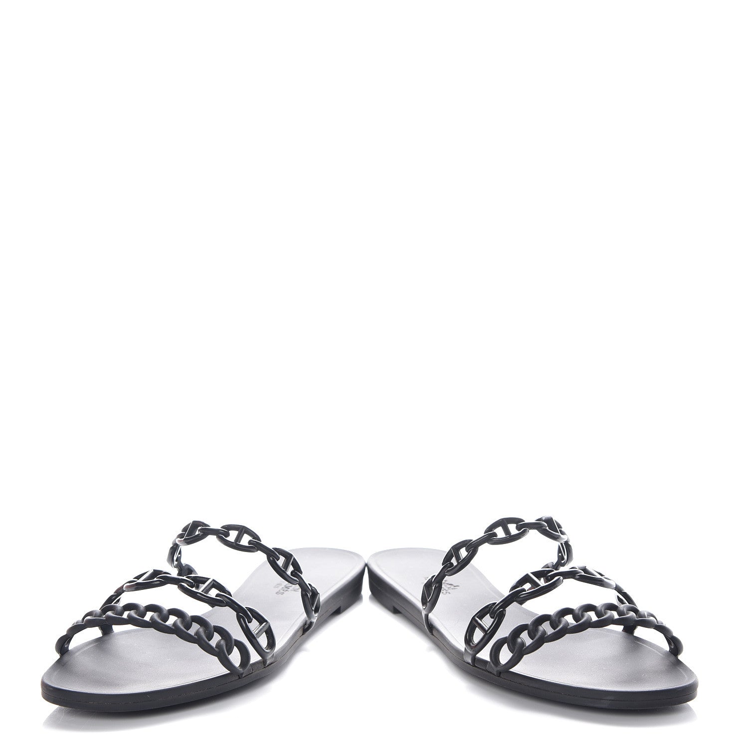 Hermes Rubber Chaine d'Ancre Rivage Sandals 39 Black 6 of 10