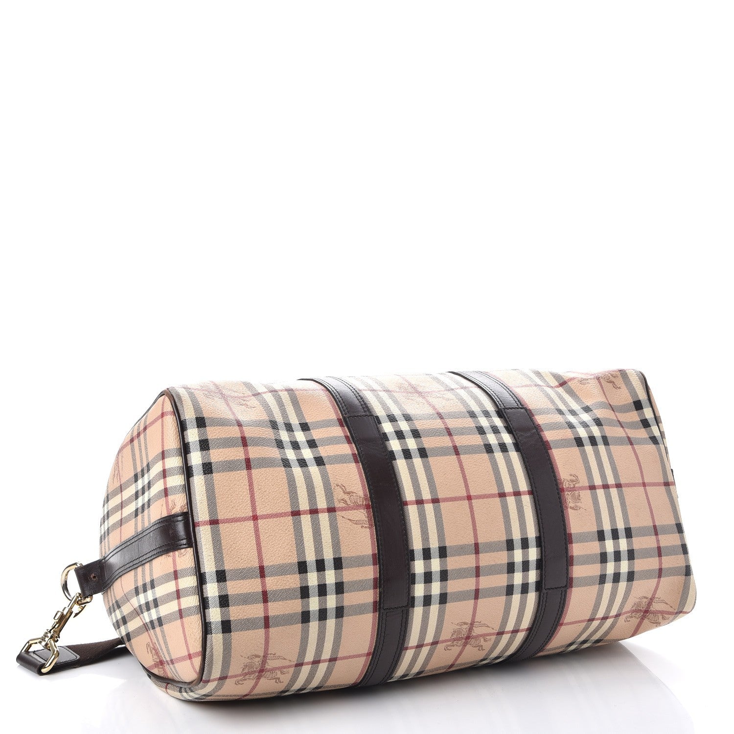 Burberry Haymarket Check Duffle Bag Dark Brown 4 of 20