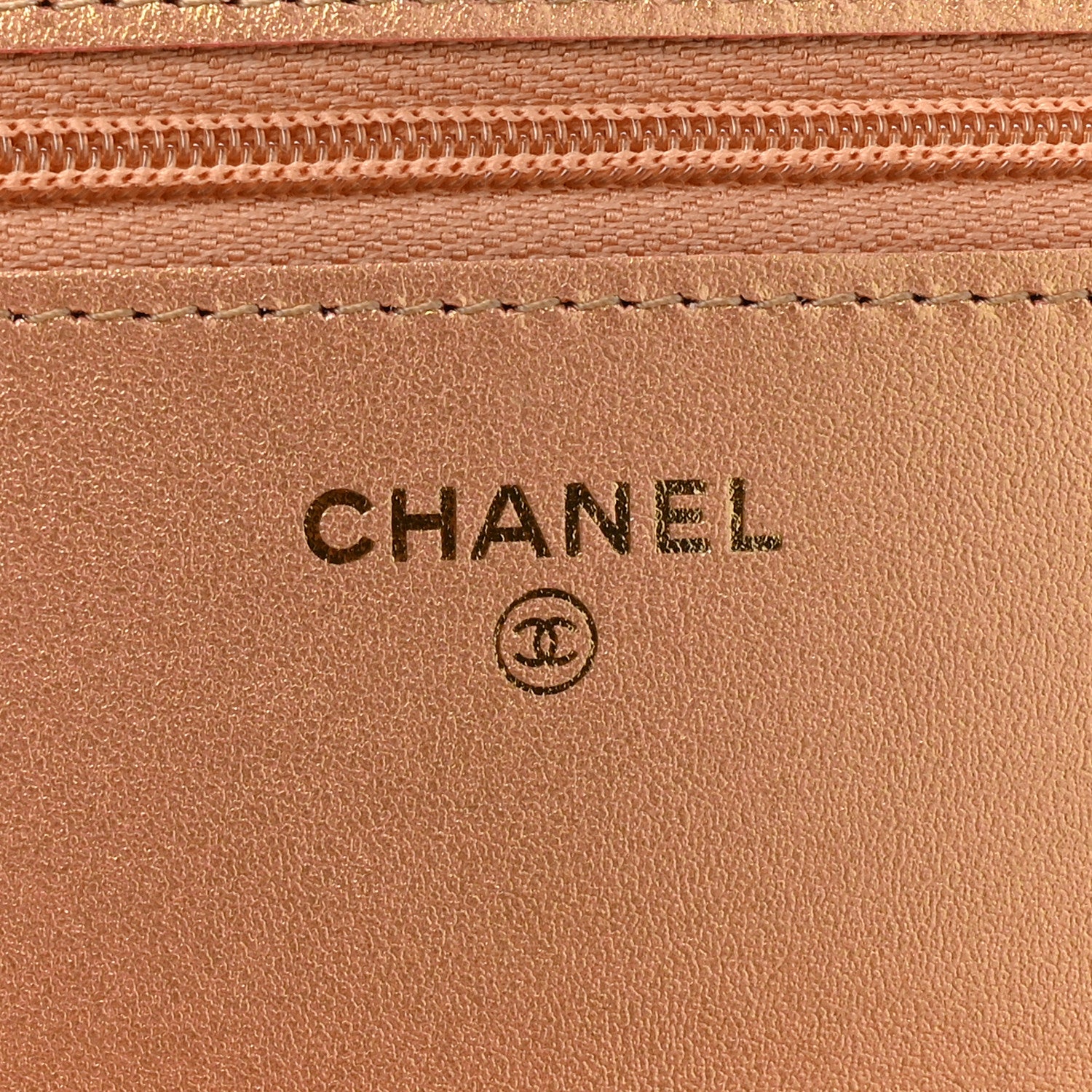 Chanel Metallic Lambskin Quilted Wallet On Chain WOC Golden 8 of 12