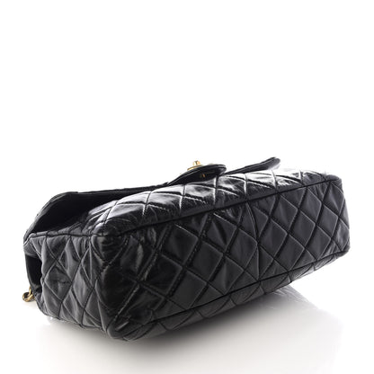 Chanel Glazed Calfskin Castle Rock Medium Flap Black 2 of 7