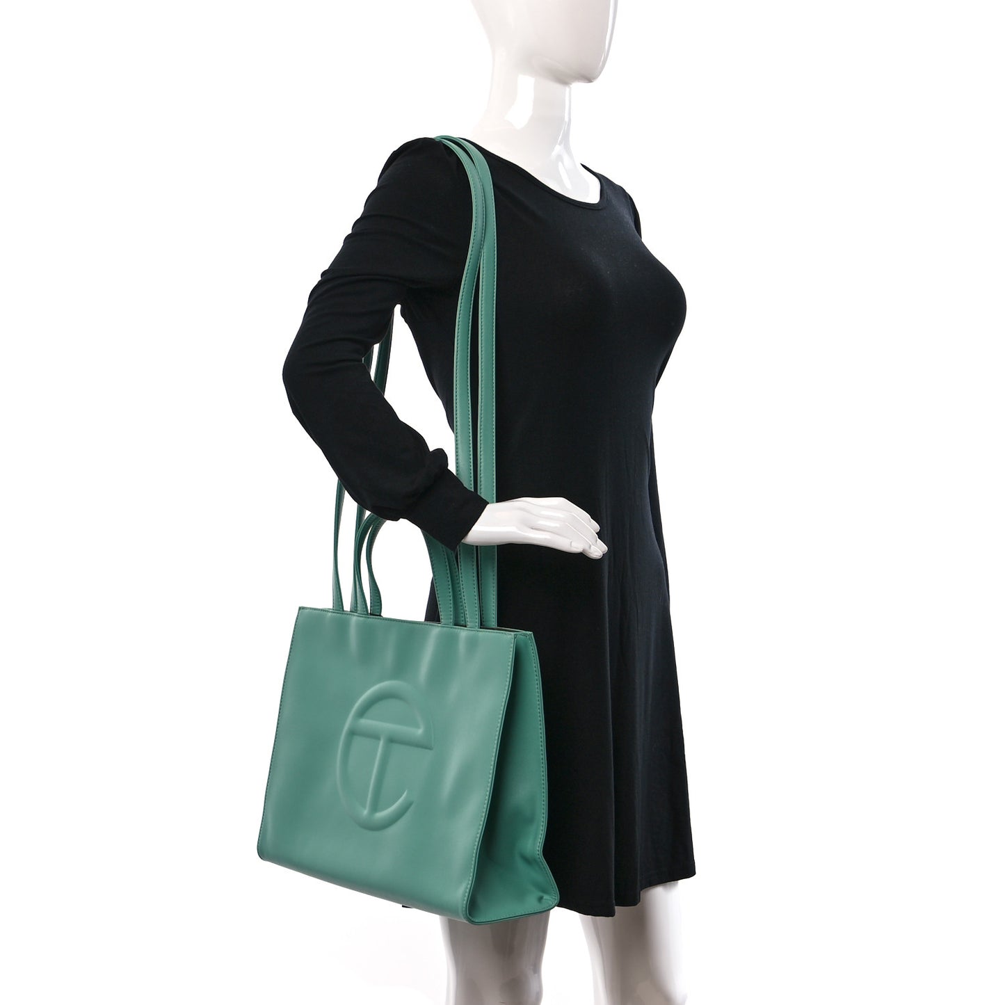 Vegan Leather Medium Shopping Bag Sage