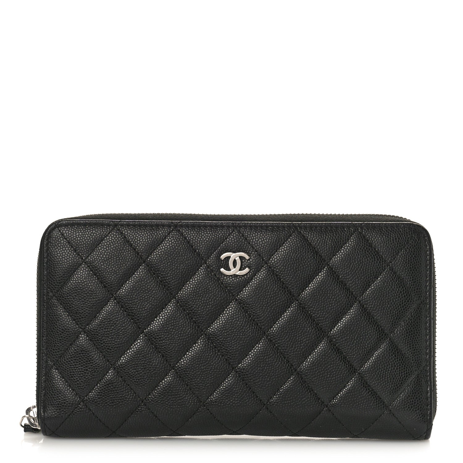 Chanel Caviar Quilted Large Zip Around Organizer Wallet Black 1 of 9