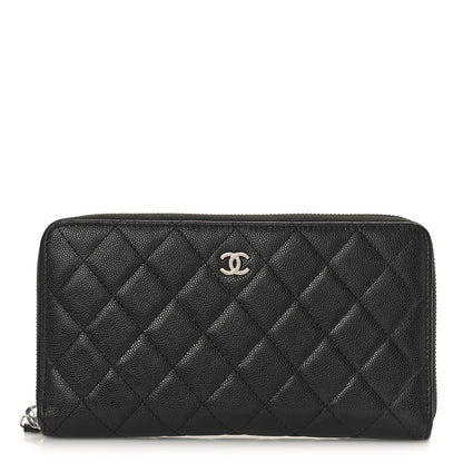 Chanel Caviar Quilted Large Zip Around Organizer Wallet Black 1 of 9
