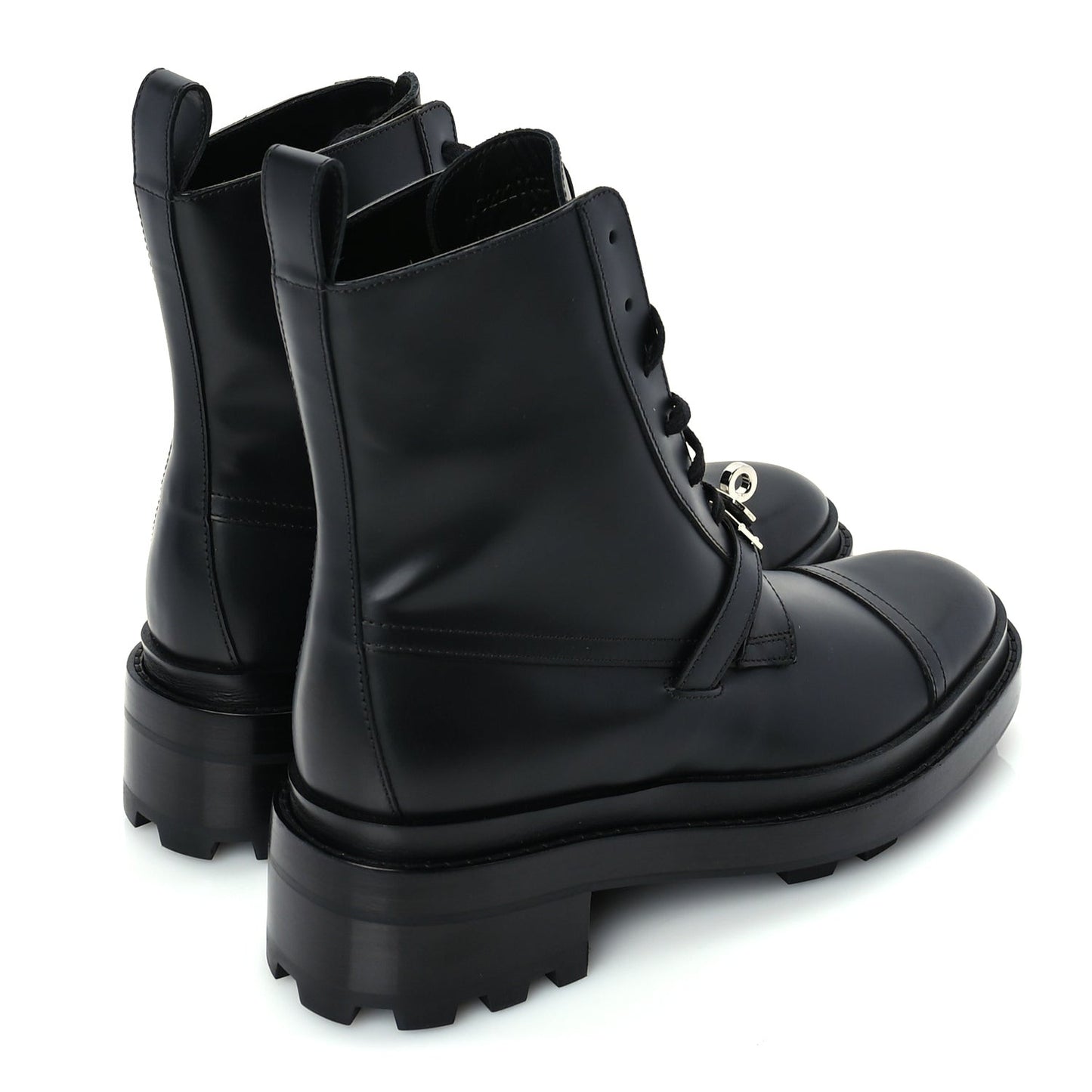 Glossed Calfskin Funk Ankle Boots 37 Black