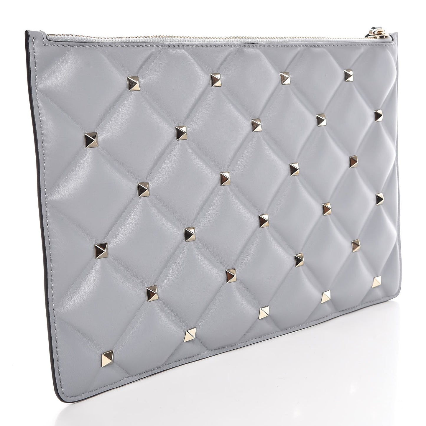 Nappa Candystud Zip Pouch Pastel Grey