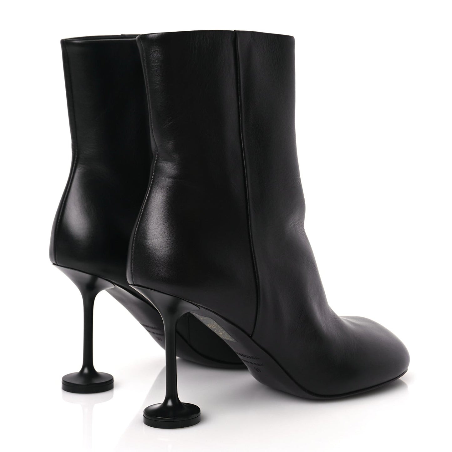Soft Leather Lady Pedestal 90mm Booties 37 Black