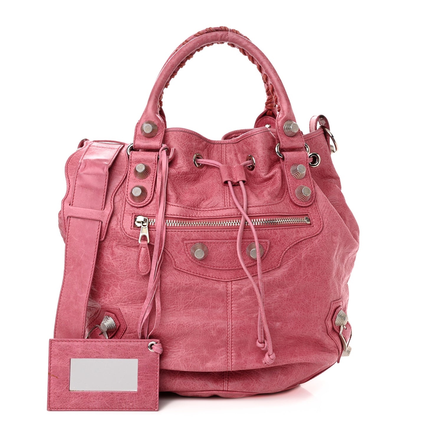 Agneau Giant 21 Silver Hardware Pompon Framboise