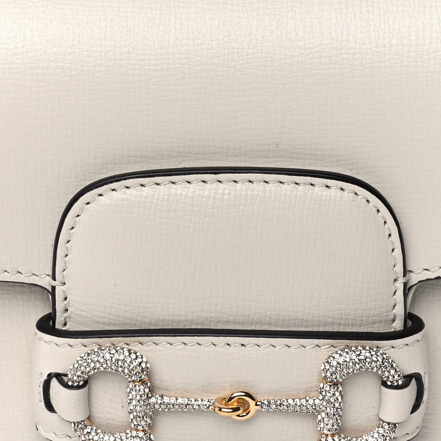 Azalea Calfskin Mini Crystal Horsebit 1955 Shoulder Bag Mystic White