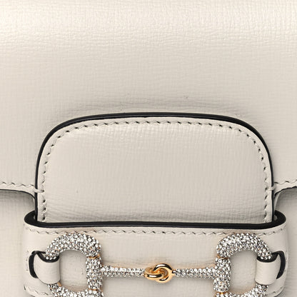 Gucci Azalea Calfskin Mini Crystal Horsebit 1955 Shoulder Bag Mystic White 6 of 8