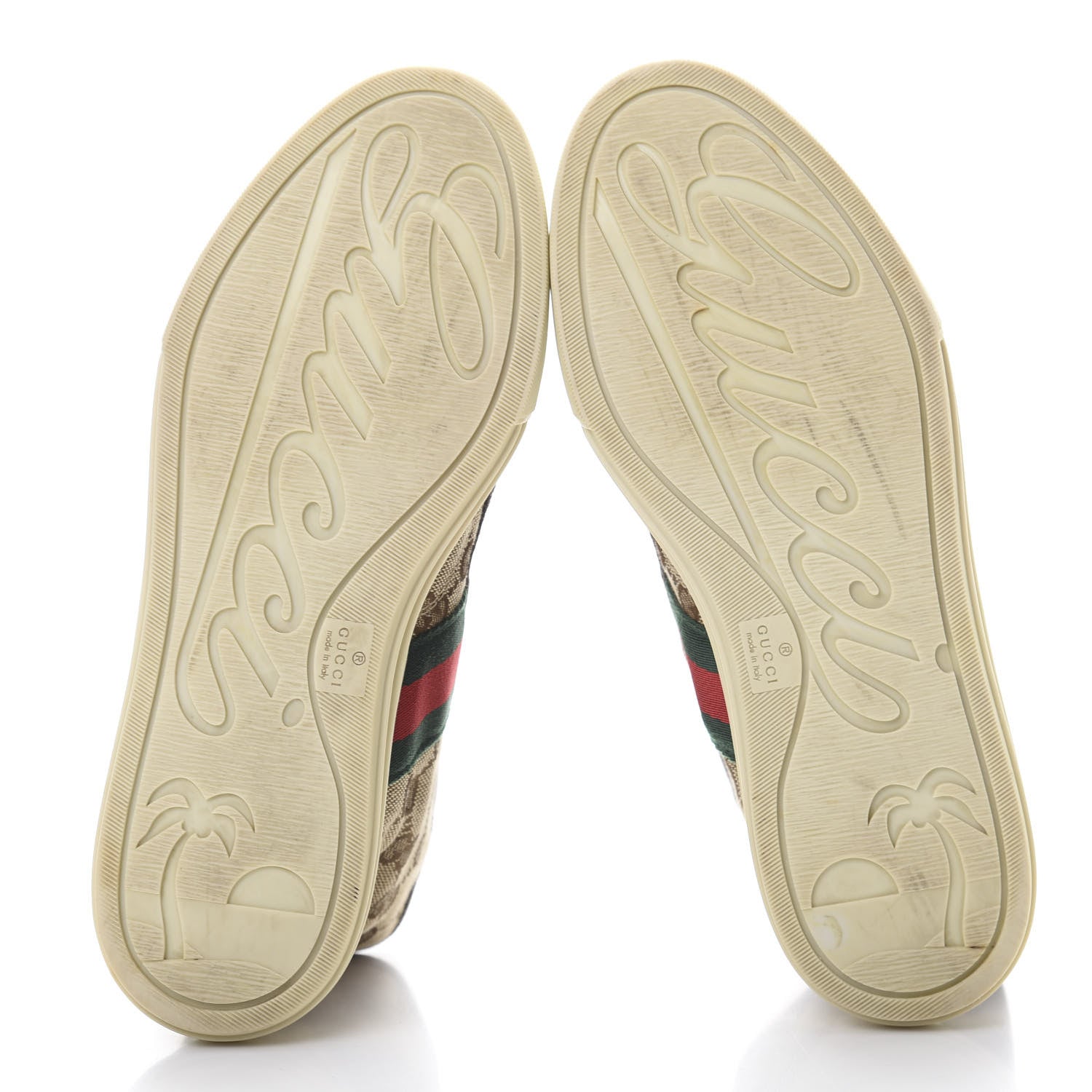 Gucci GG Monogram Web Womens High Top Sneakers 37 Brown 5 of 9