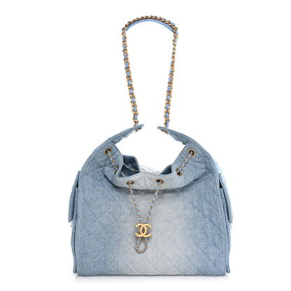 Chanel Washed Denim Quilted Medium Chanel 25 Handbag Blue 1 of 9