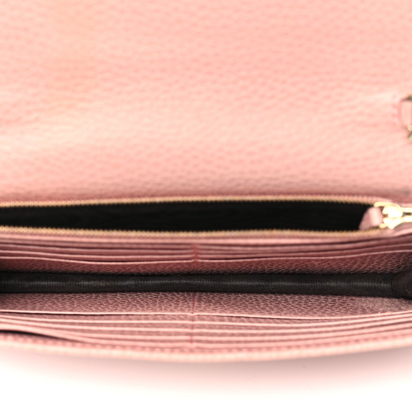 Dollar Calfskin Interlocking G Chain Wallet Soft Pink