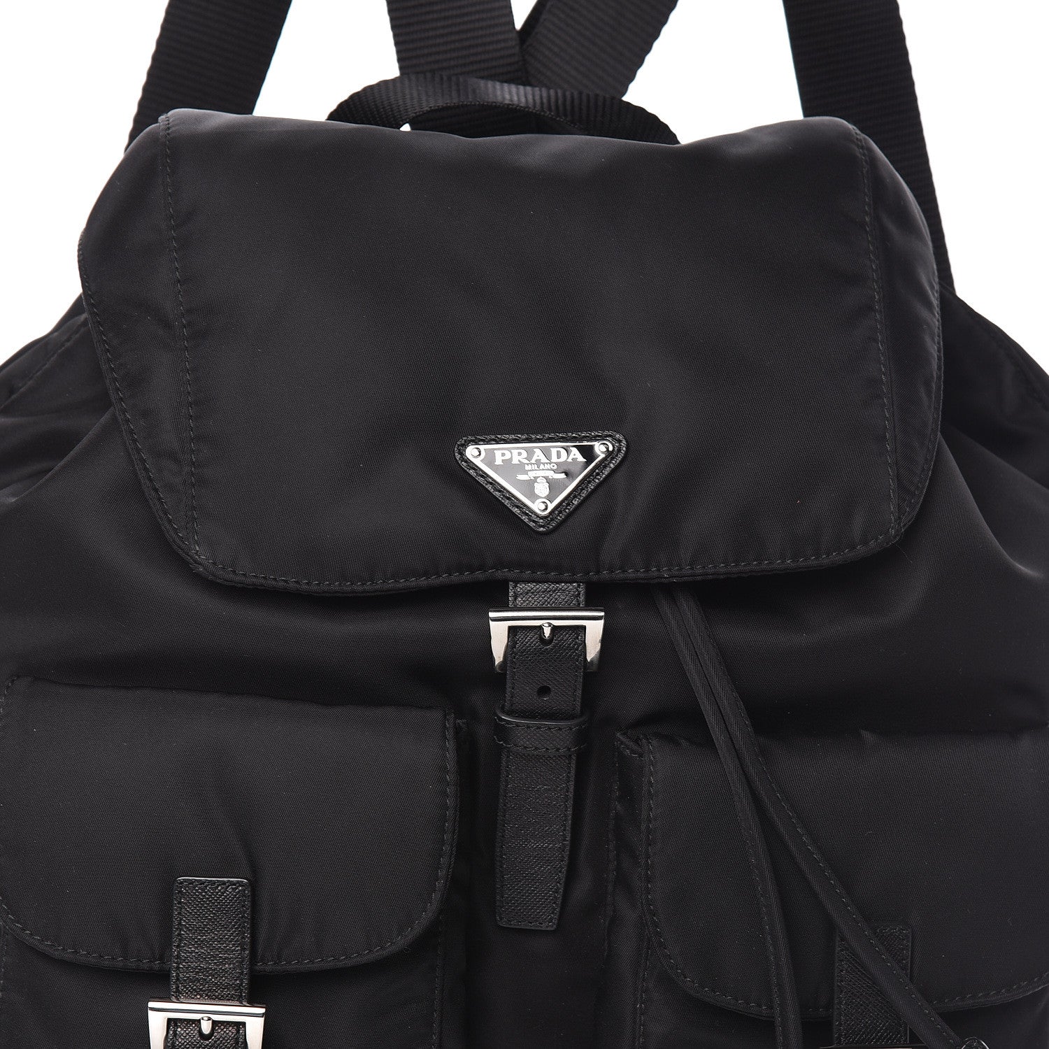 Prada Tessuto Nylon Saffiano Medium Backpack Black 9 of 9