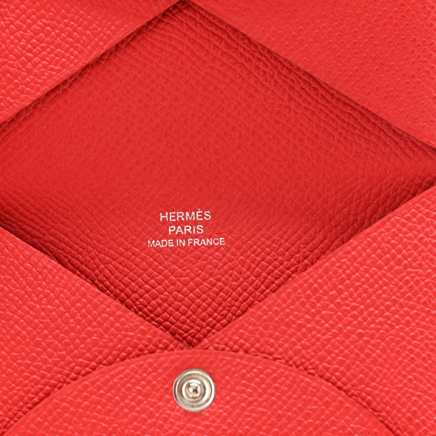 Hermes Epsom Calvi Card Case Rouge Casaque 6 of 7
