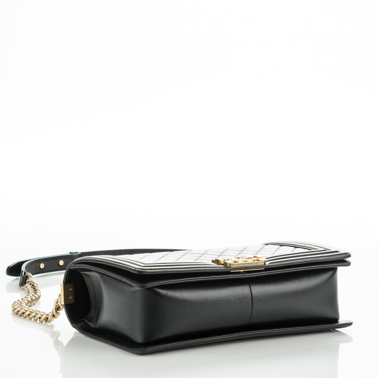 Lambskin Quilted New Medium Boy Flap Black