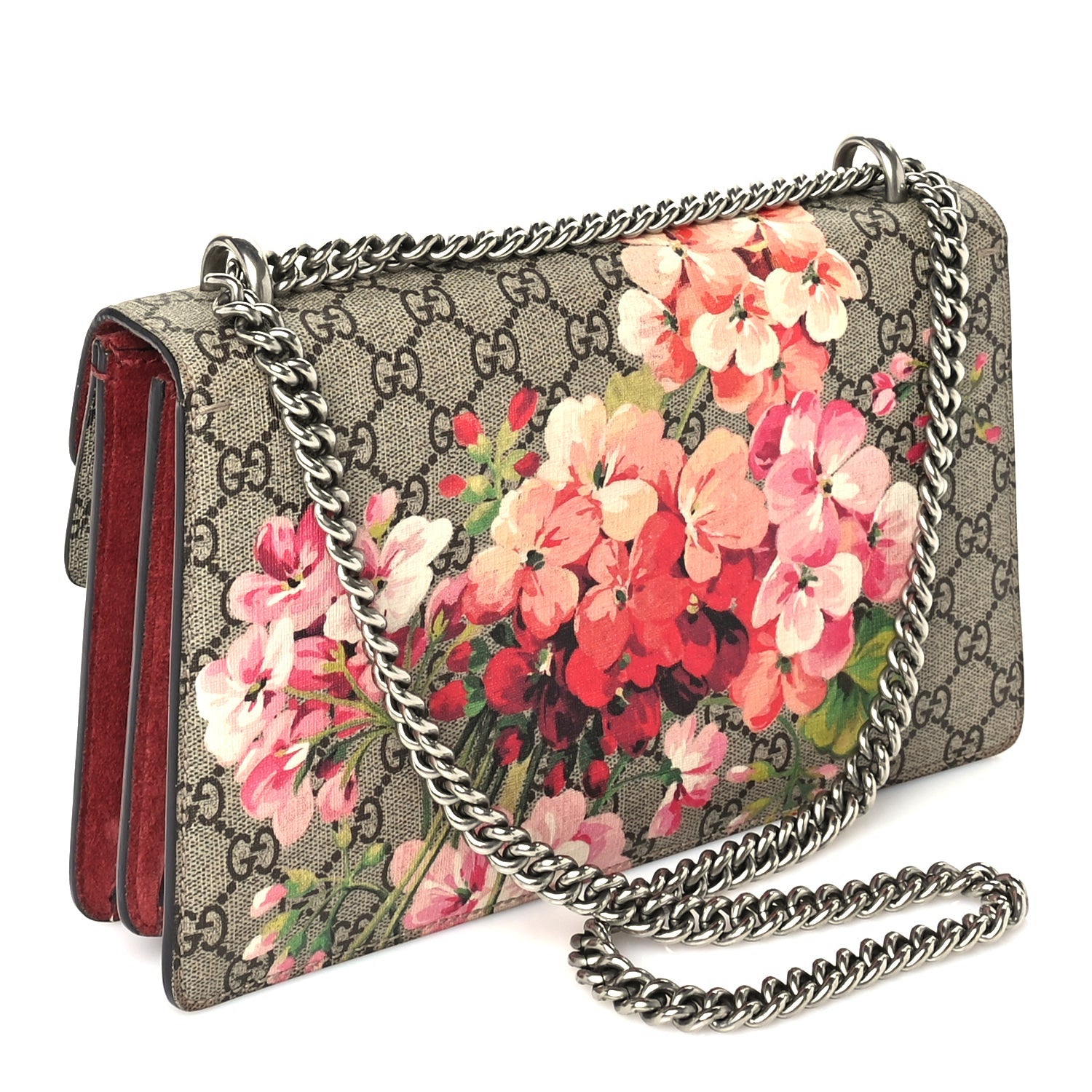 Gucci GG Supreme Monogram Blooms Small Dionysus Shoulder Bag Beige Multicolor Dry Rose 2 of 7